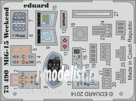 73490 Eduard 1/72 photo etched parts for MiG-15 Weekend