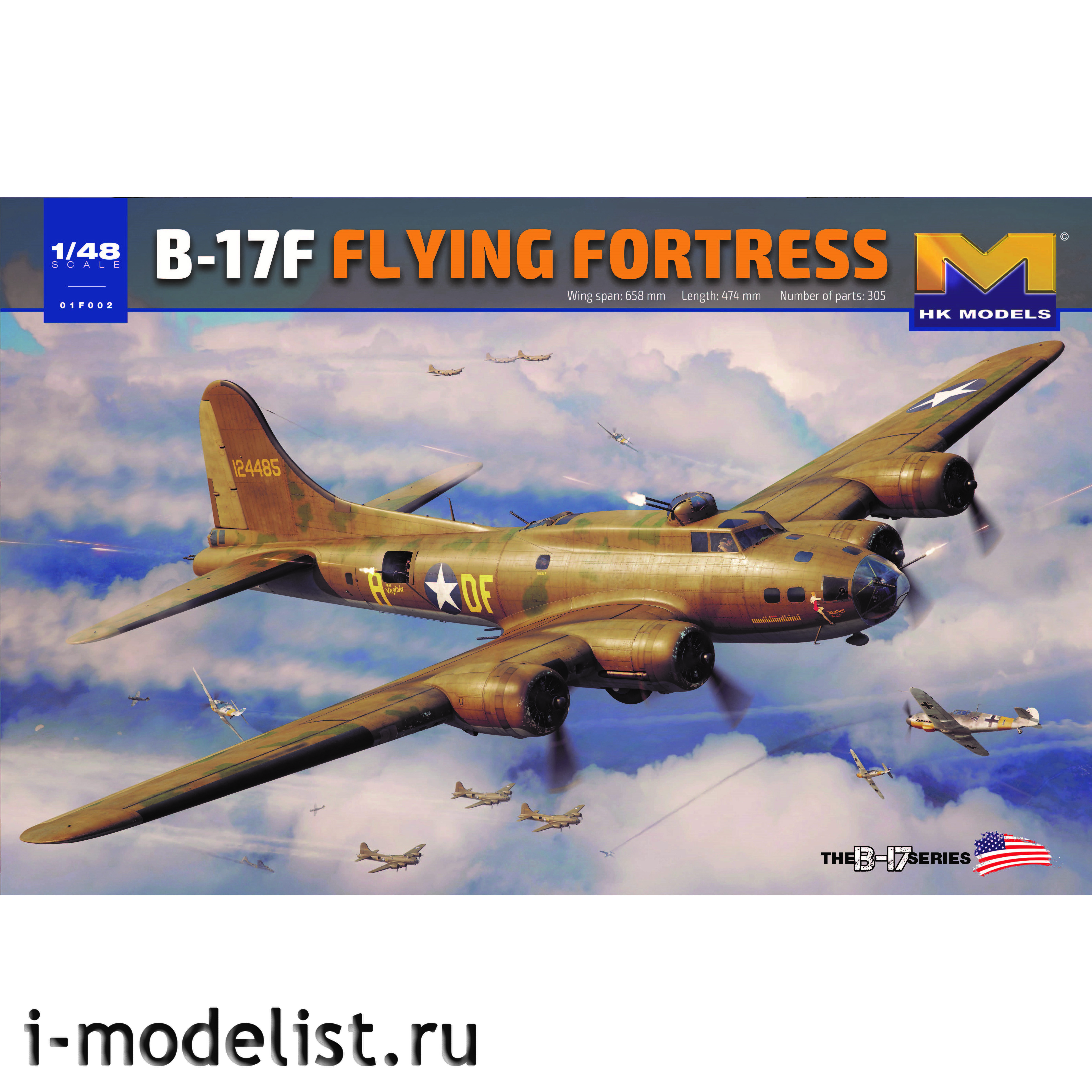 01F002 HK Models 1/48 B-17F Flying Fortress Aircraft