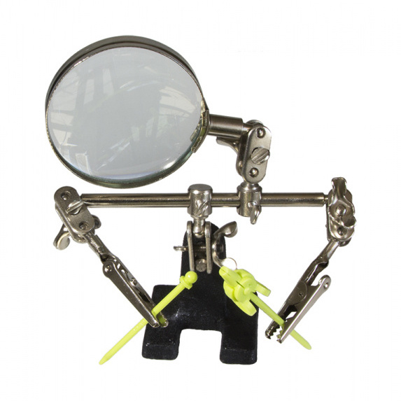 1361 JAS Stand holder with magnifying glass 2 clips