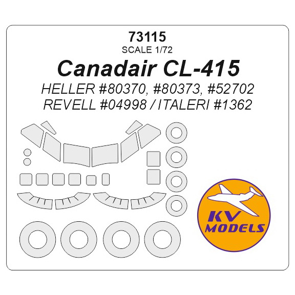 73115 KV Models 1/72 Canadair CL-415 (HELLER #80370, #80373, #52702 / REVELL #04998 / ITALERI #1362) + wheel masks