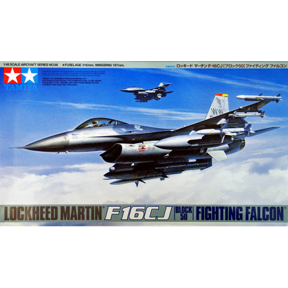 61098 Tamiya 1/48 F-16CJ Fighting Falcon, 3 variants of decals, 1 pilot figure