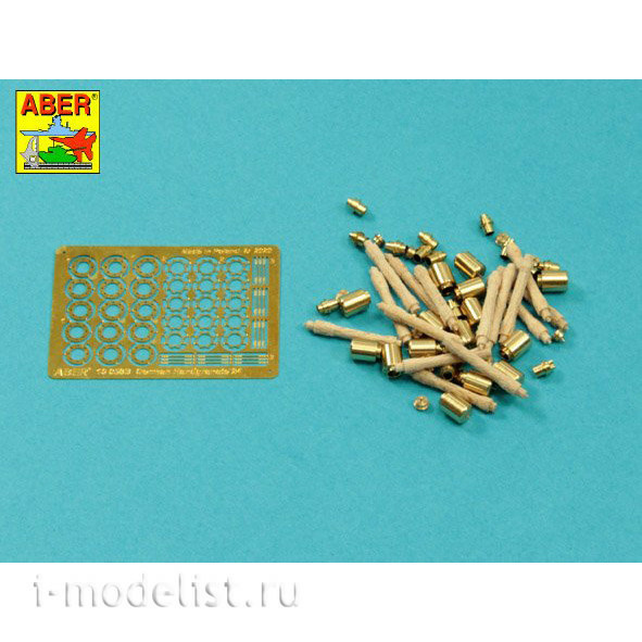 16 058b Aber 1/16 Set of German hand grenades, 15 PCs. 	