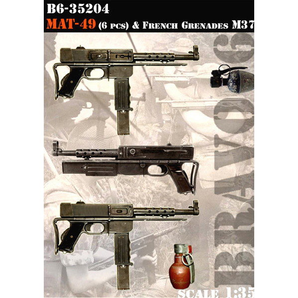 B6-35204 Bravo-6 1/35 MAT-49 (6 pcs) & French grenades M37 / MAT-49 (6 pcs.) and French grenades M37