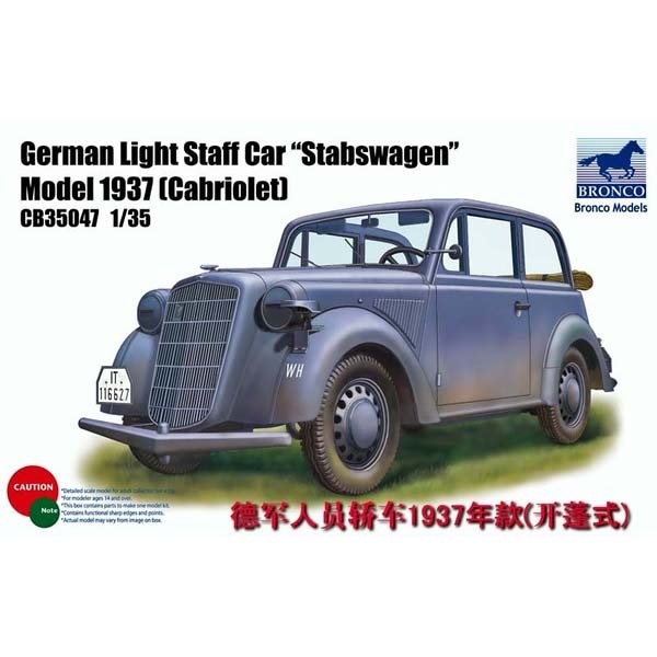 CB35047 Bronco 1/35 1937 Opel Light Staff 'Stabswagen' Cabriolet