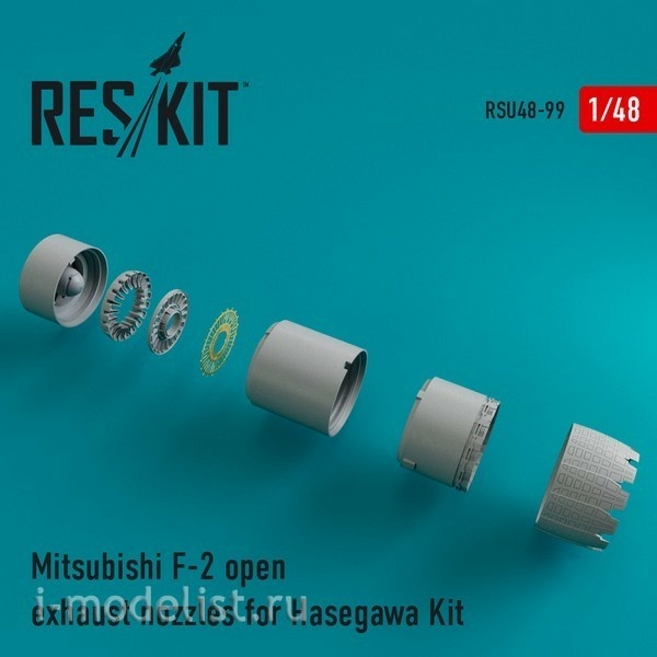 RSU48-0099 RESKIT 1/48 Jet nozzles for Mitsubishi F-2 open