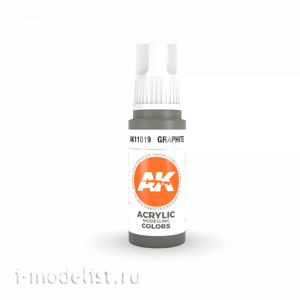 AK11019 AK Interactive acrylic Paint 3rd Generation Graphite 17ml