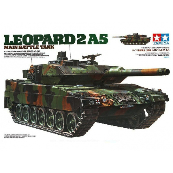 Tamiya 35242 1/35 Leopard 2A5 Main Battle Tank the German tank, modification of 1993. with a commander figure