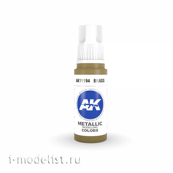 AK11194 AK Interactive acrylic Paint 3rd Generation Brass 17ml
