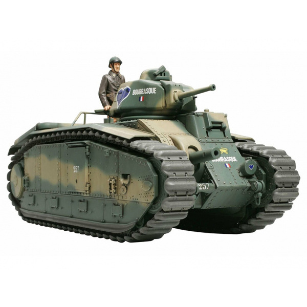 Tamiya 35282 1/35 B1 bis French tank with 75-mm cannon, composing the tracks and the commander figure. 4 options of coloring pages