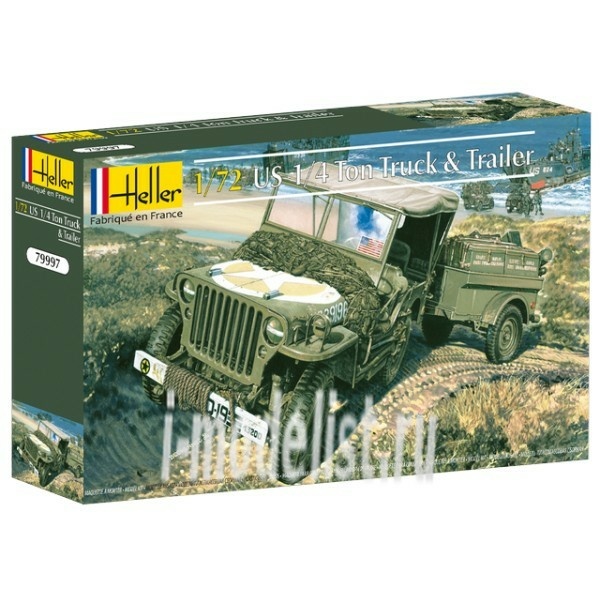 79997 Heller 1/72 US 1/4 Ton Truck & Trailer