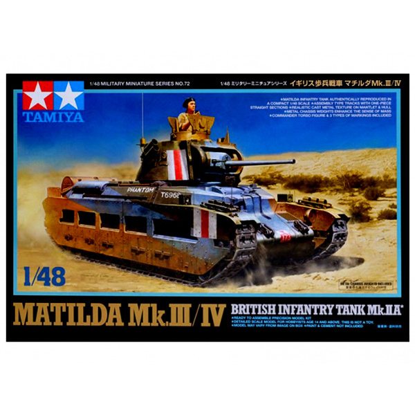 32572 Tamiya 1/48 British tank Matilda MkIII/IV (1 figure, 3 coloring options)