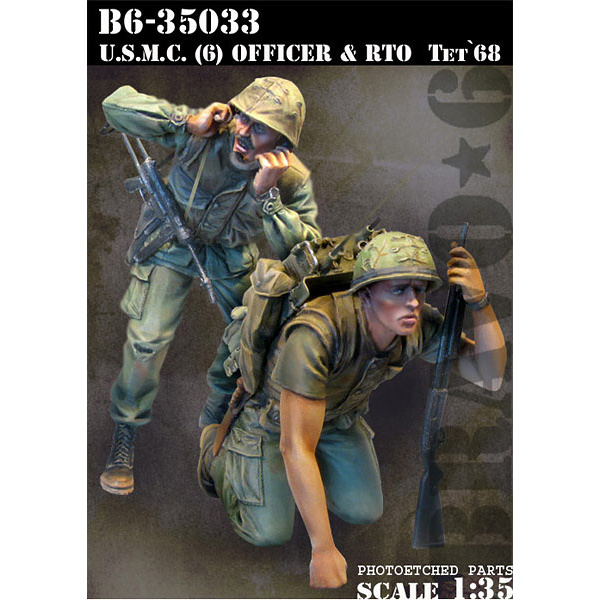B6-35033 Bravo-6 1/35 U.S.M.C. (6) Officer & RTO, Tet'68 / U.S.M.C. (6) Officer and Senior Sergeant, Tet'68