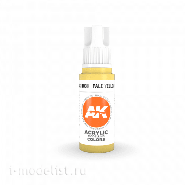 AK11038 AK Interactive acrylic Paint 3rd Generation Pale Yellow 17ml