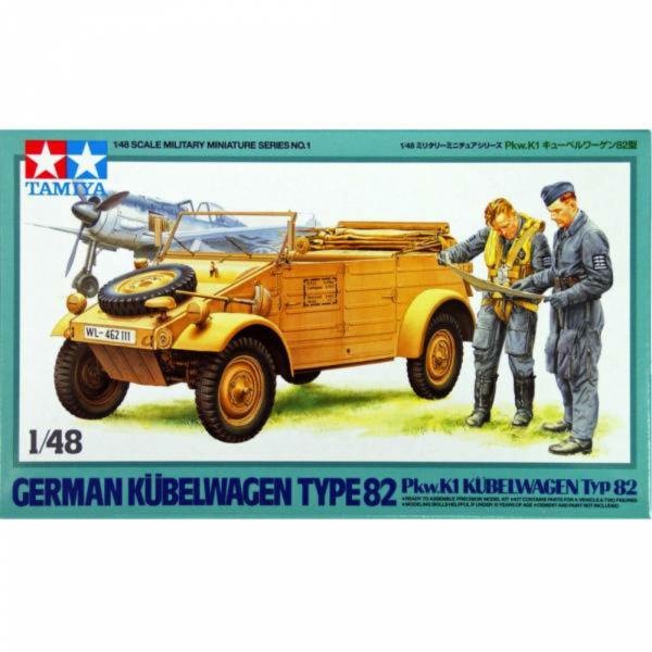 Tamiya 32501 1/48 German Kubelwagen Type 82 German military vehicle on the chassis of a Volkswagen.