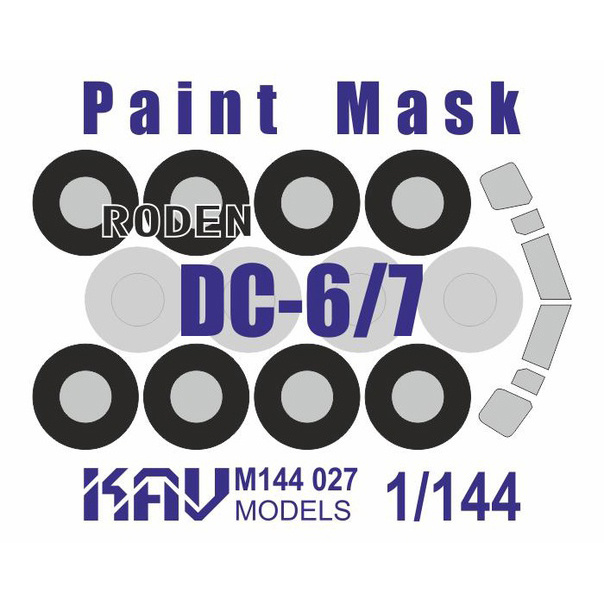 M144 027 KAV models 1/144 Paint mask for DC-6/7 (Roden)