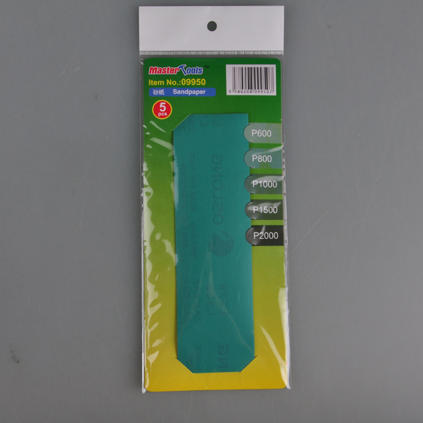 09950 Master Tools Sandpaper 5 sheets of different grit (P600, P800, P1000, P1500 and P2000) dimensions 20cm x 6 cm