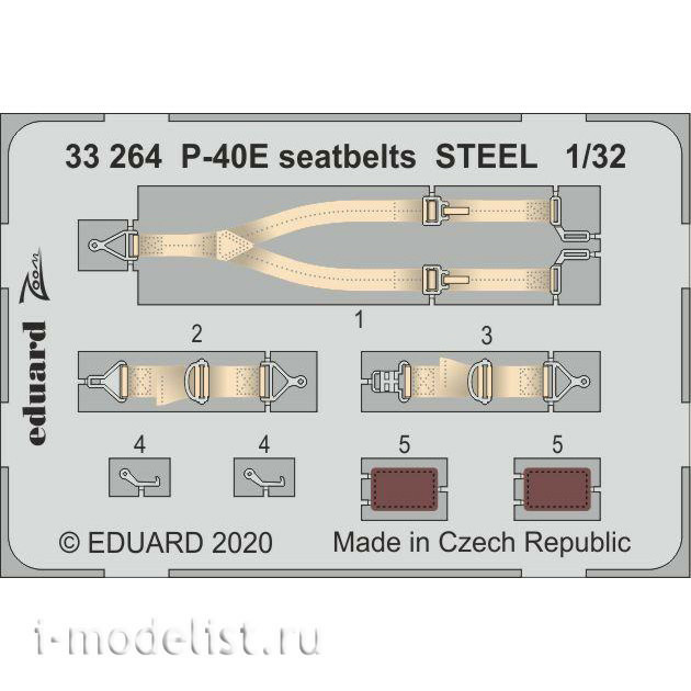 33264 Eduard photo etched parts for 1/32 P-40E steel straps