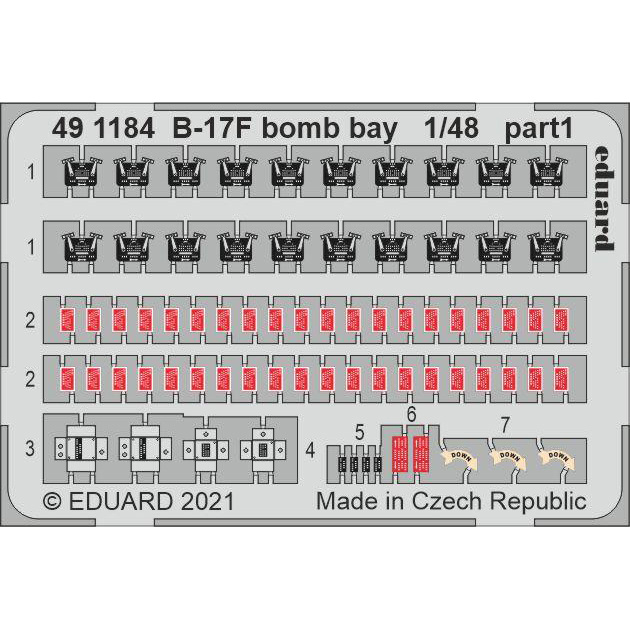 491184 Eduard 1/48 Photo Etching for B-17F, bomboluk