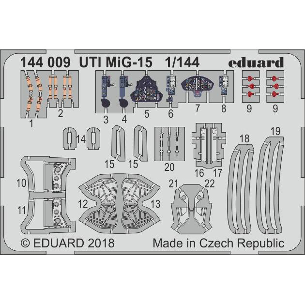 144009 Eduard 1/144 Photo Etching for MiGG-15 UTI