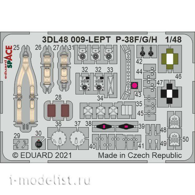 3DL48009 Eduard 1/48 3D Decal for P-38F SPACE
