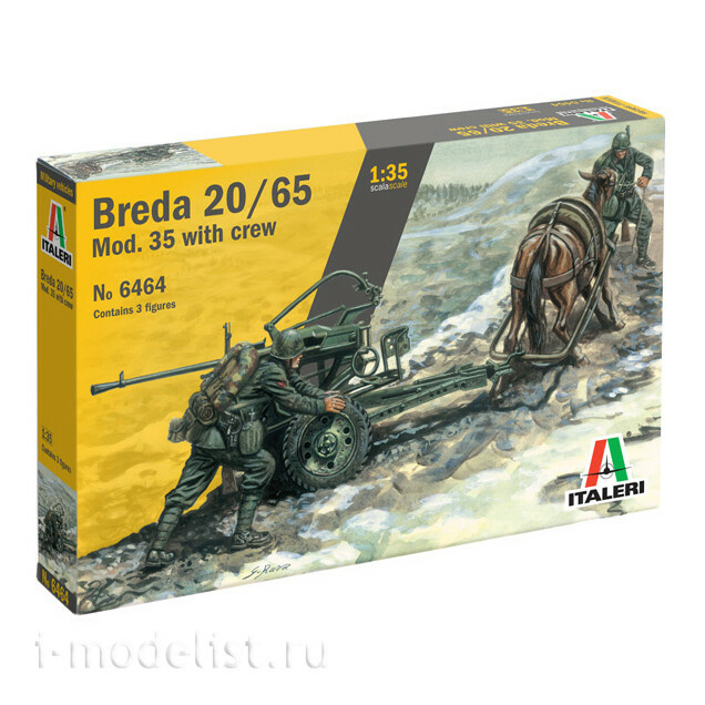 Italeri 6464 1/35 Horse Drawn Breda 20/65 W/SERVANTS