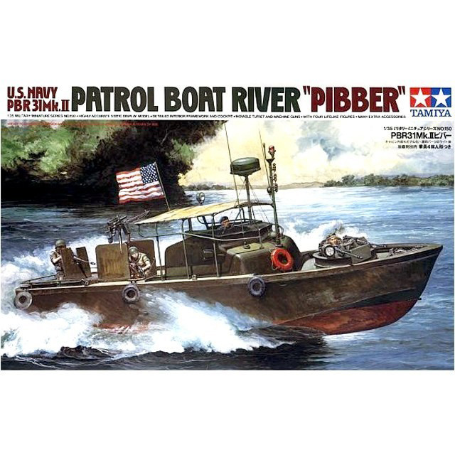 Tamiya 35150 1/35 Us jet patrol boat PIBBER PBR31MkII with 4 figures & stand