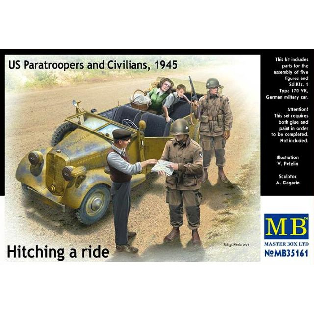 35161 MasterBox 1/35 Американские десантники и мирные жители, 1945 год