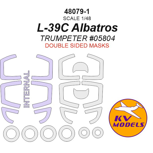 48079-1 KV Models 1/48 Paint mask for L-39C Albatros - Double-sided masks + masks for wheels and wheels