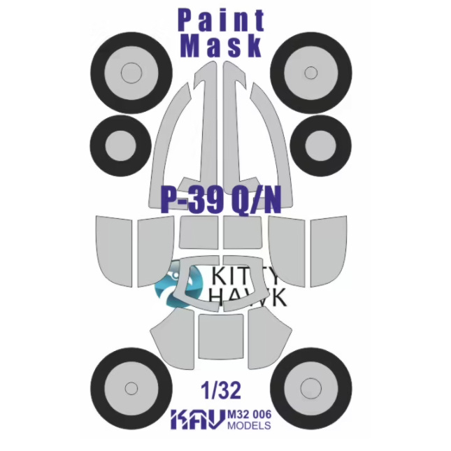 M32 006 KAV models 1/32 Paint mask on P-39 Q/N (Kitty Hawk)