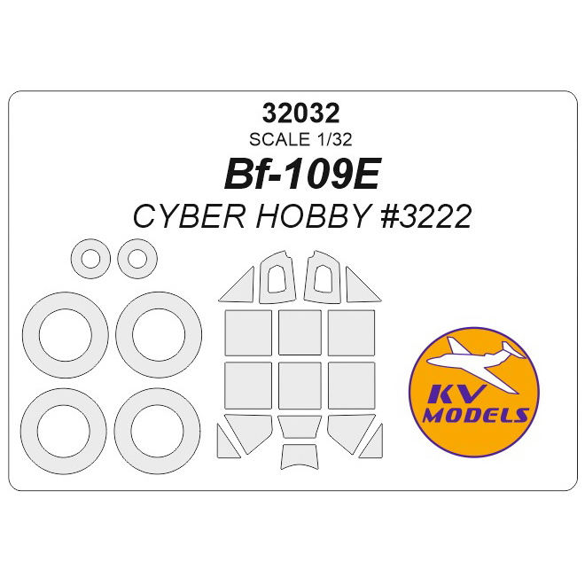 32032 KV Models 1/32 Bf-109E (Cyber Hobby #3222) + masks for wheels and wheels