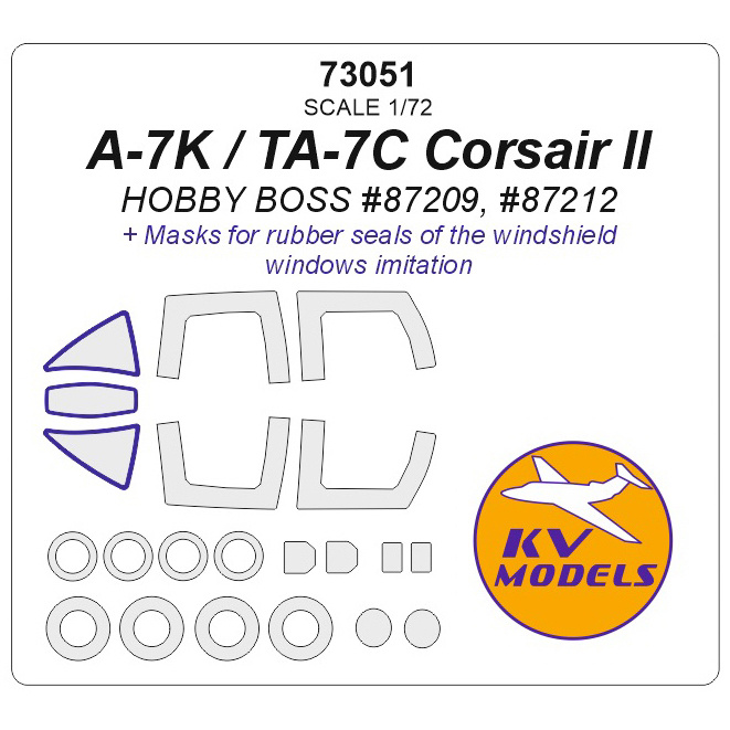 73051 KV Models 1/72 A-7K / TA-7C Corsair II (HOBBY BOSS #87209, #87212) + masks for wheels and wheels