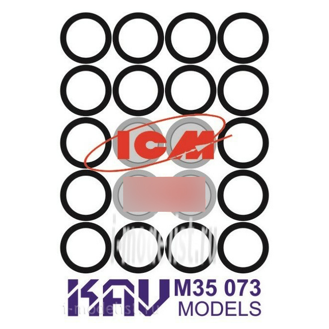 M35 073 KAV models 1/35 Paint mask for Tank 34 bandages (ICM)