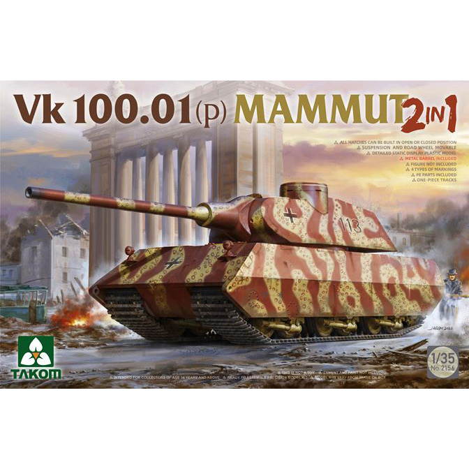 2156 Takom 1/35 Tank VK 100.01 (p) Mammut (2in1)