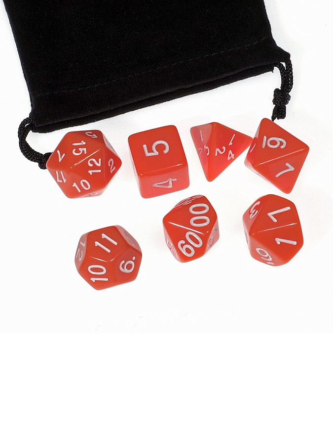DA0011 Zvezda Набор из 7 кубиков для ролевых игр (оранжевый) блистер с мешочком