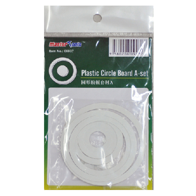 09937 Master Tools Set of plastic circles and rings d 1.5-75 mm, thickness 0.5mm, A-set (72 pcs)