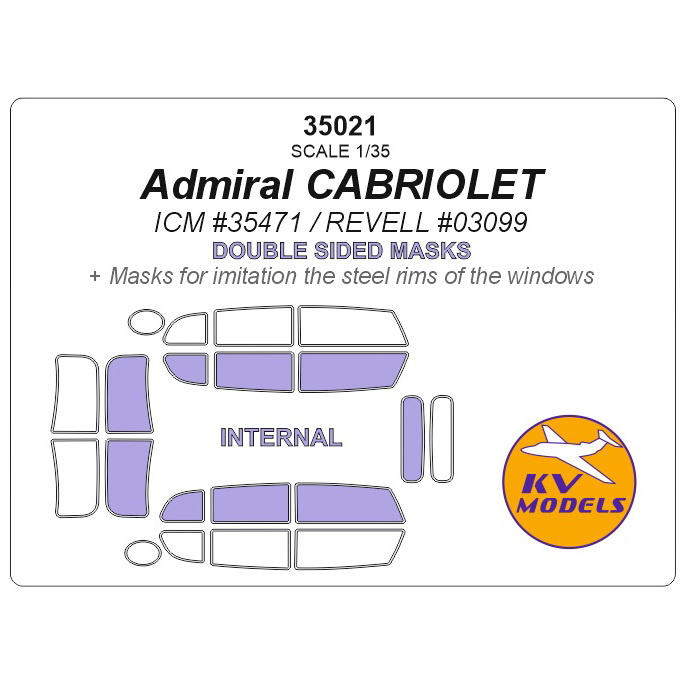 35021 KV models 1/35 Admiral CABRIOLET (ICM #35471 / REVELL #03099) - Double-sided masks