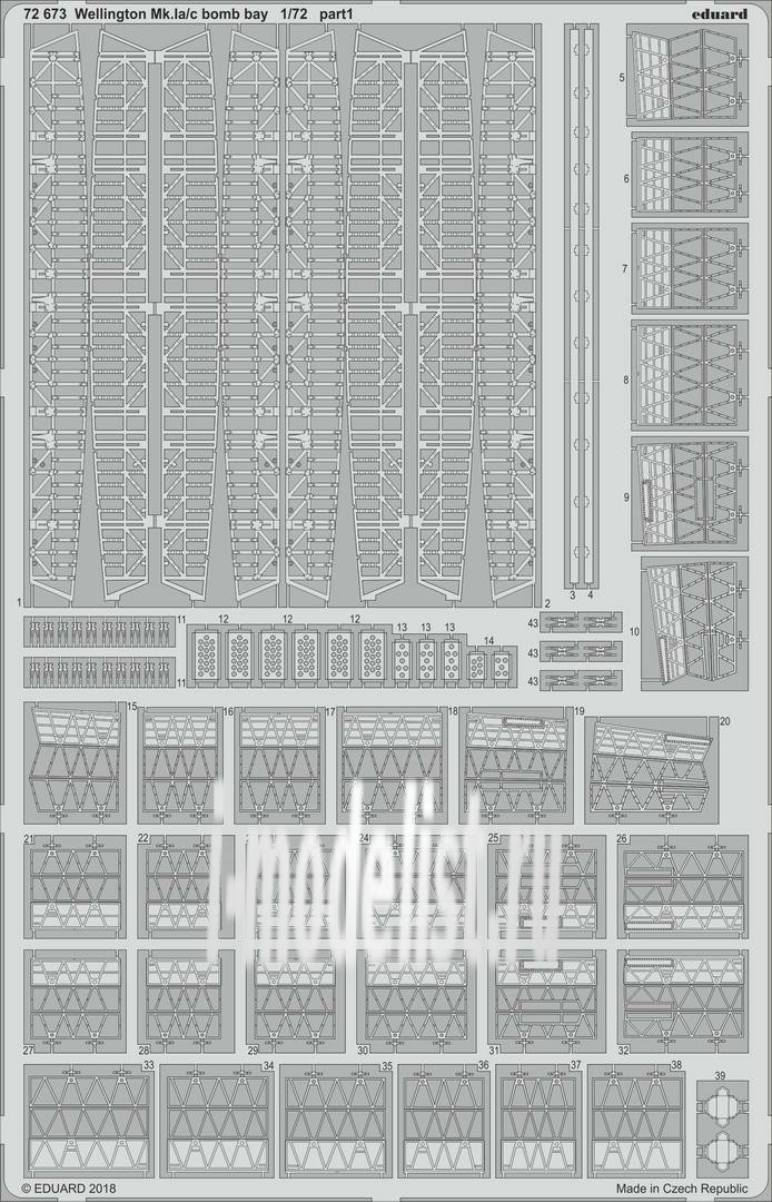 72673 Eduard photo etched parts for 1/72 Wellington Mk. Ia/ c bomb bay