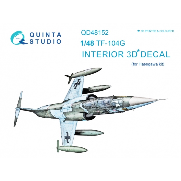 QD48152 Quinta Studio 1/48 3D Cabin Interior Decal TF-104G (for Hasegawa model)