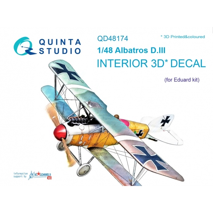 QD48174 Quinta Studio 1/48 3D Decal interior cabin Albatros D.III (for Eduard model)