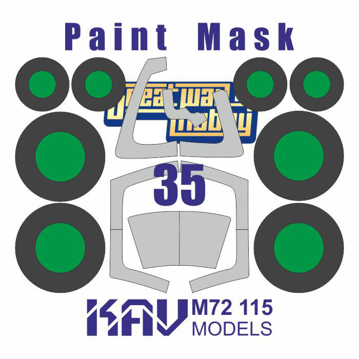 M72 115 KAV models 1/72 Окрасочная маска на остекление Сухой-35 (GWH)