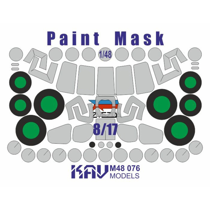 M48 076 KAV Model 1/48 Paint Mask for Mi Type 8/17 Hip Helicopter Models (Zvezda)