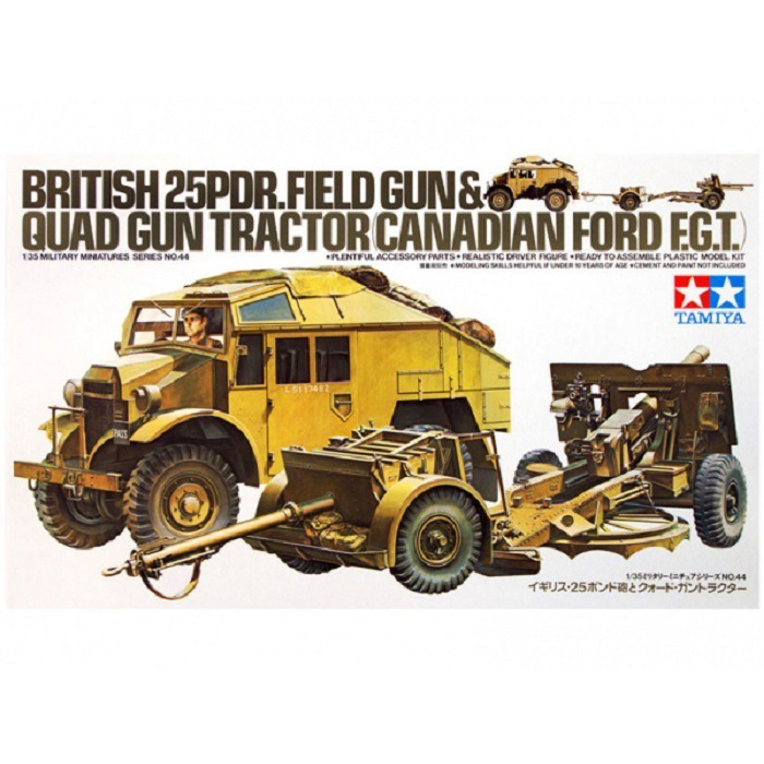 35044 Tamiya 1/35 English 25 Pdr. Gun and Quad Tractor