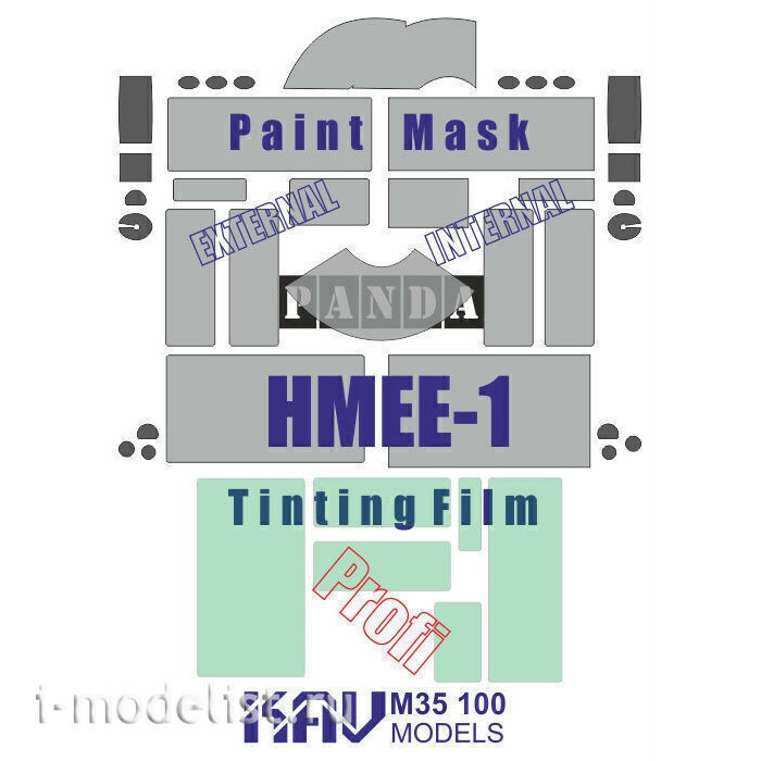 M35 100 KAV Models 1/35 paint mask for HMEE-1 (Panda), Profi set,