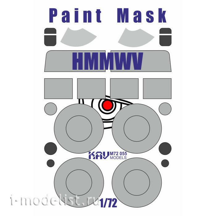M72 055 KAV models 1/72 Paint mask on HMMWV (T-Model)
