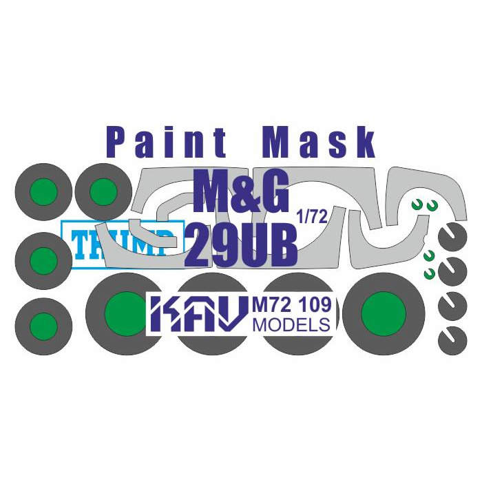 M72 109 KAV models 1/72 Окрасочная маска для модели М&Г-29УБ (спарка) (Т$ач)