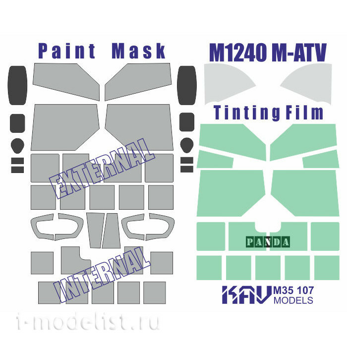 M35 107 KAV models 1/35 Paint mask for glazing M-1240 M-ATV PRO (Panda)
