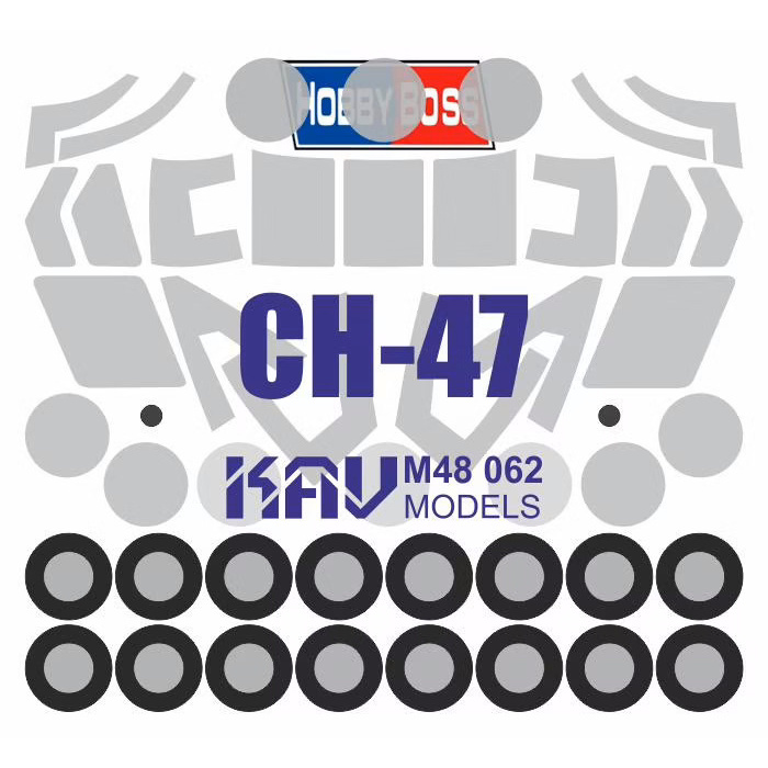 M48 062 KAV Models 1/48 Paint Mask for CH-47 (HobbyBoss)