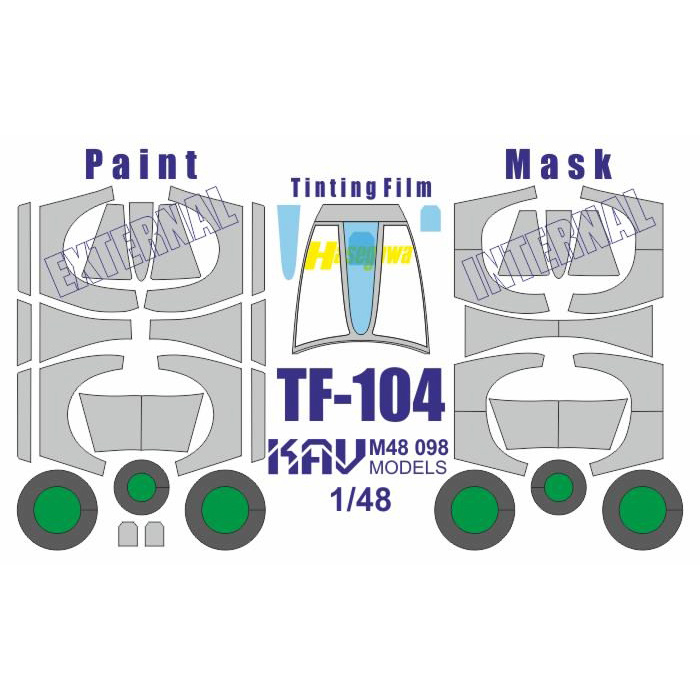 M48 098 KAV models 1/48 Окрасочная маска для моделей TF-104 (Hasegawa) + бонус дисплей