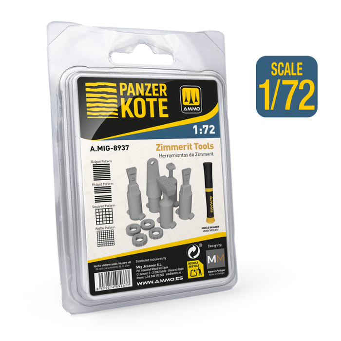 AMIG8937 Ammo Mig Инструмент для создания циммерита на моделях немецкой техники в 1:72 масштабе / Panzer Kote Zimmerit Tool for 1:72 WWII German Vehicles Tool