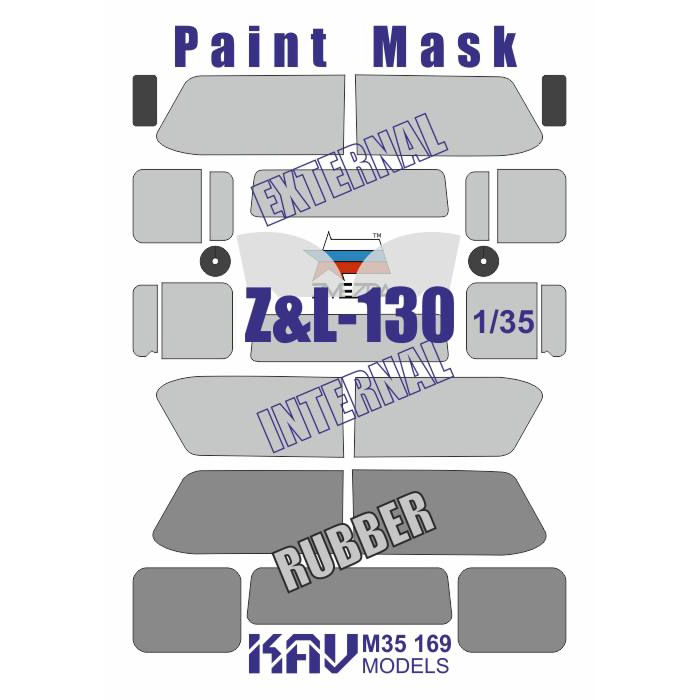 M35 169 KAV models 1/35 Окрасочная маска стекол (внешняя и внутренняя) и уплfromнителей З-130 (Zvezda)